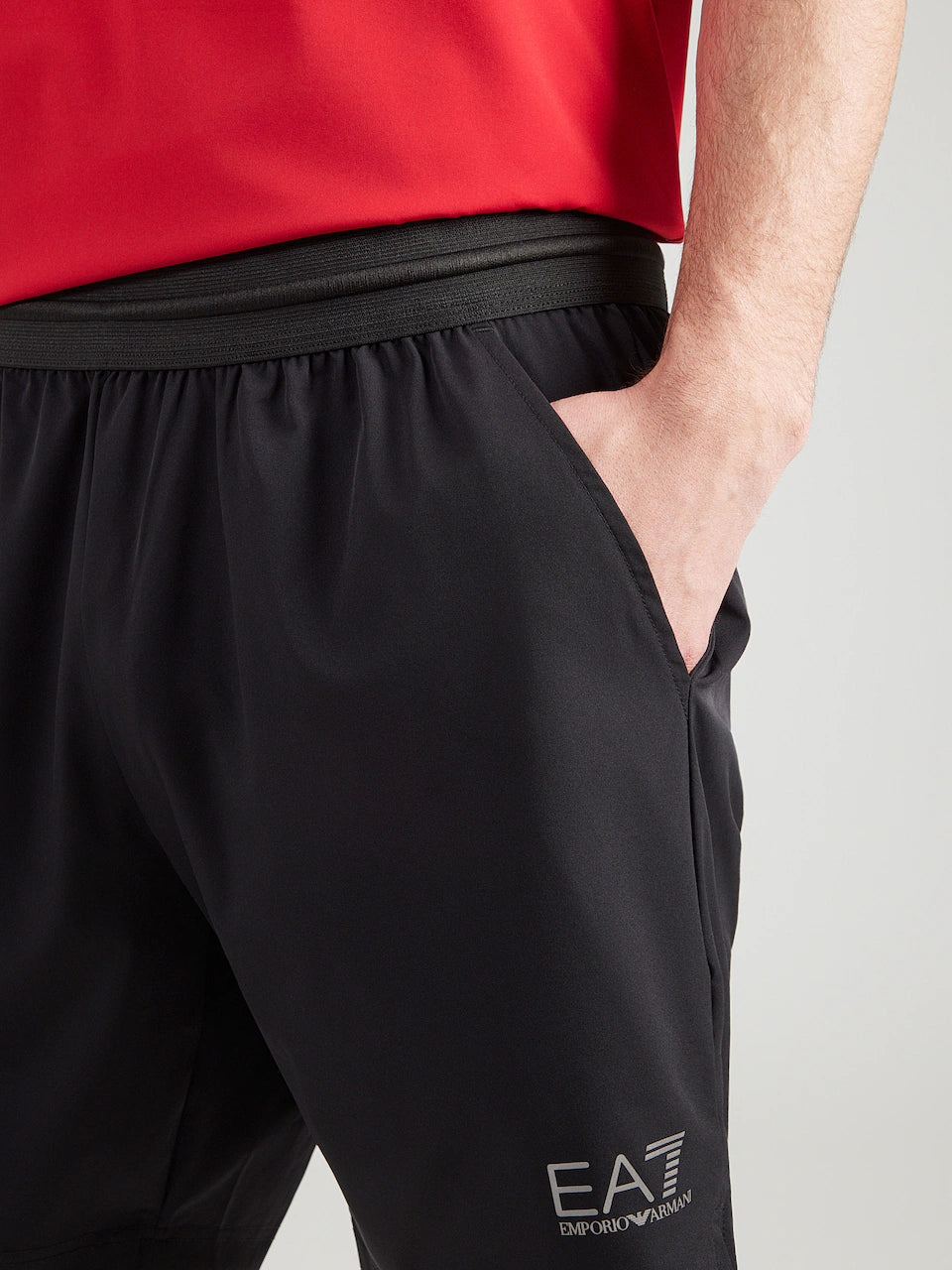 PANTALONCINO ARMANI NERO LOGO ARGENTO