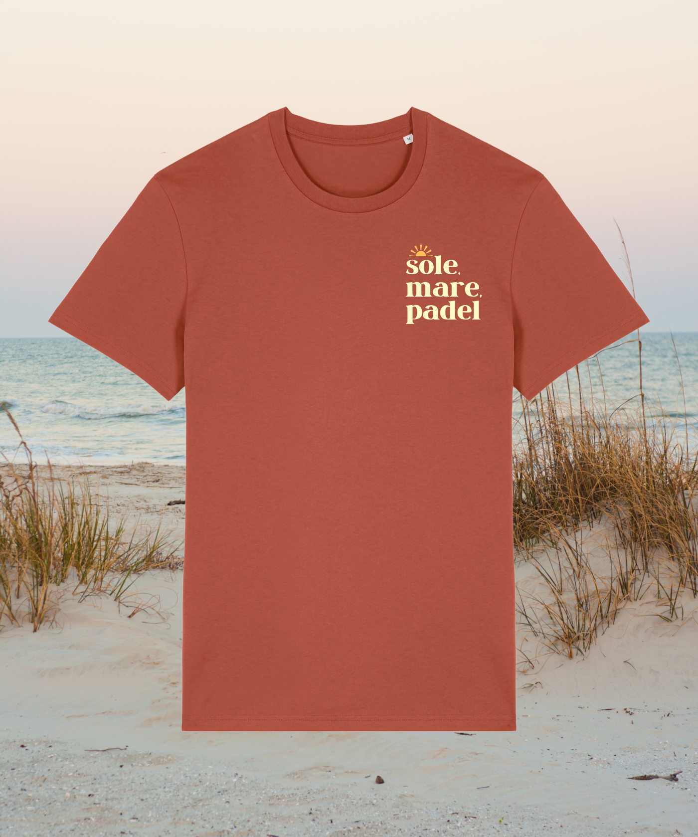 T-SHIRT SOLE MARE E PADEL (MARRONE)