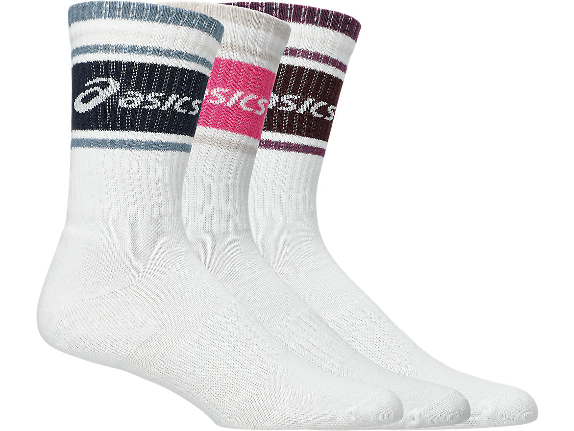 3 PACK ASICS LOGO CREW SOCK DARK/AUBERGINE/BUBBLEGUM