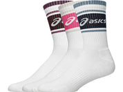 3 PACK ASICS LOGO CREW SOCK DARK/AUBERGINE/BUBBLEGUM