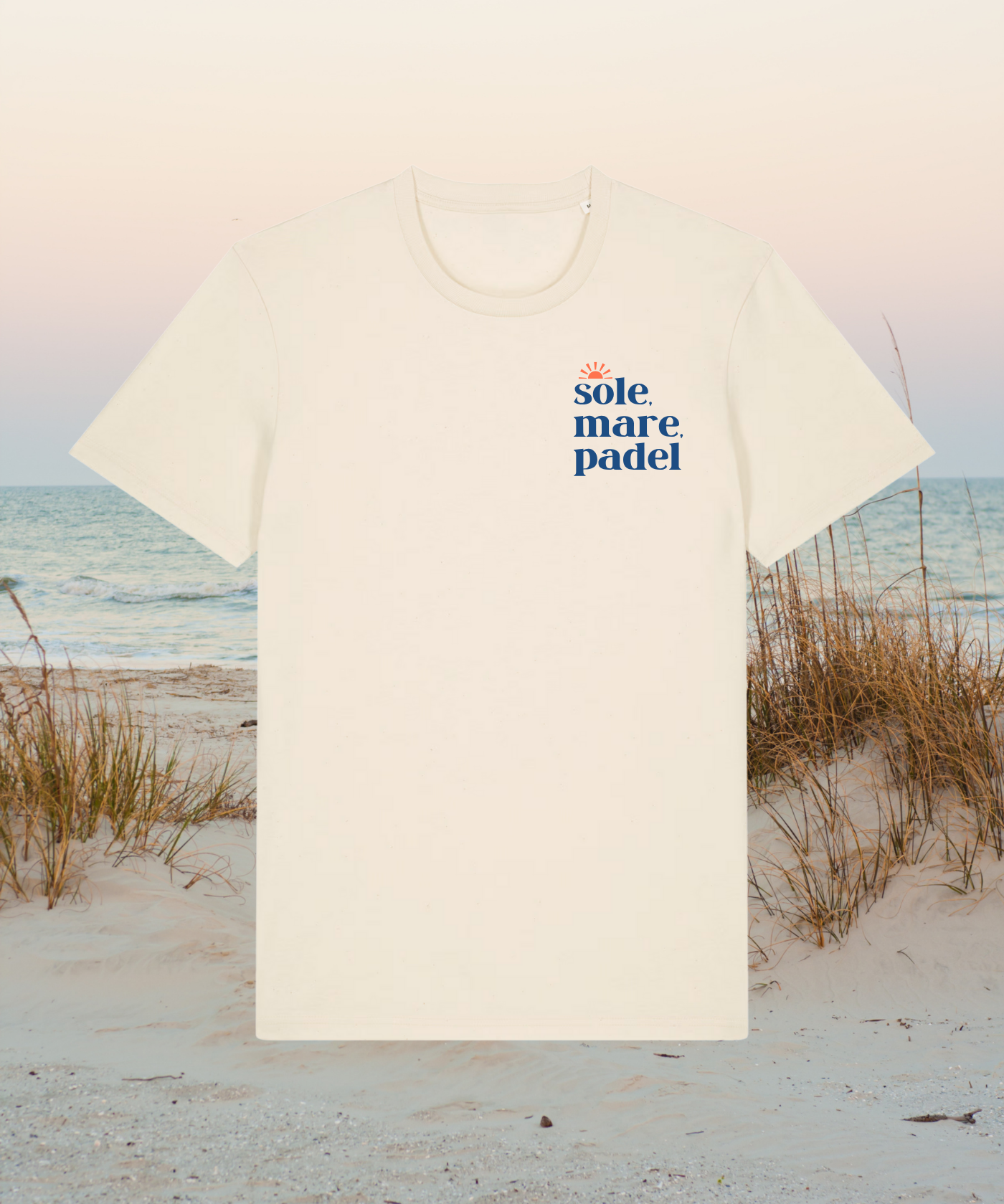 T-SHIRT SOLE MARE E PADEL (BURRO)
