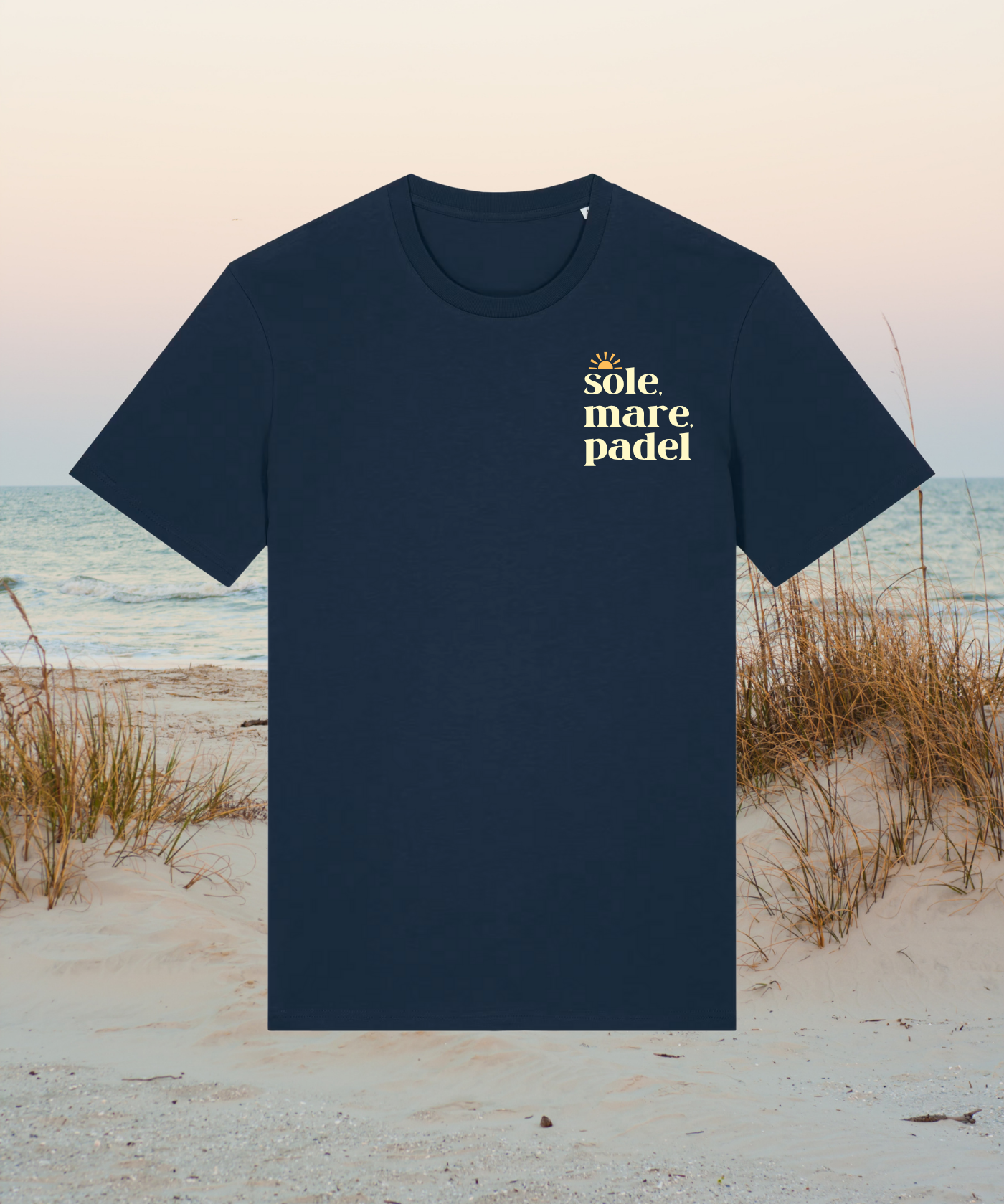 T-SHIRT SOLE MARE E PADEL (BLU NAVY)