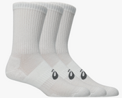 3 PACK CREW SOCK ASICS MULTI-SPORT CUSHIONED WHITE